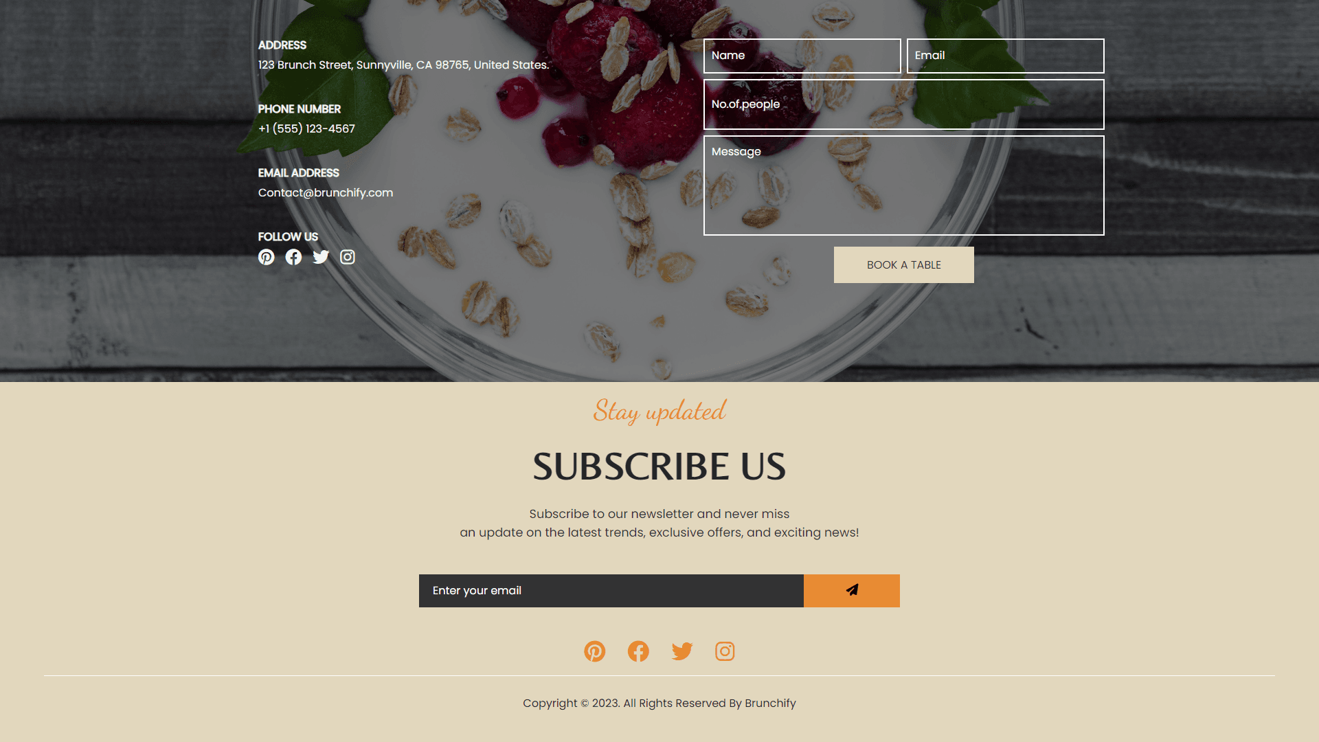 Footer and contact path
